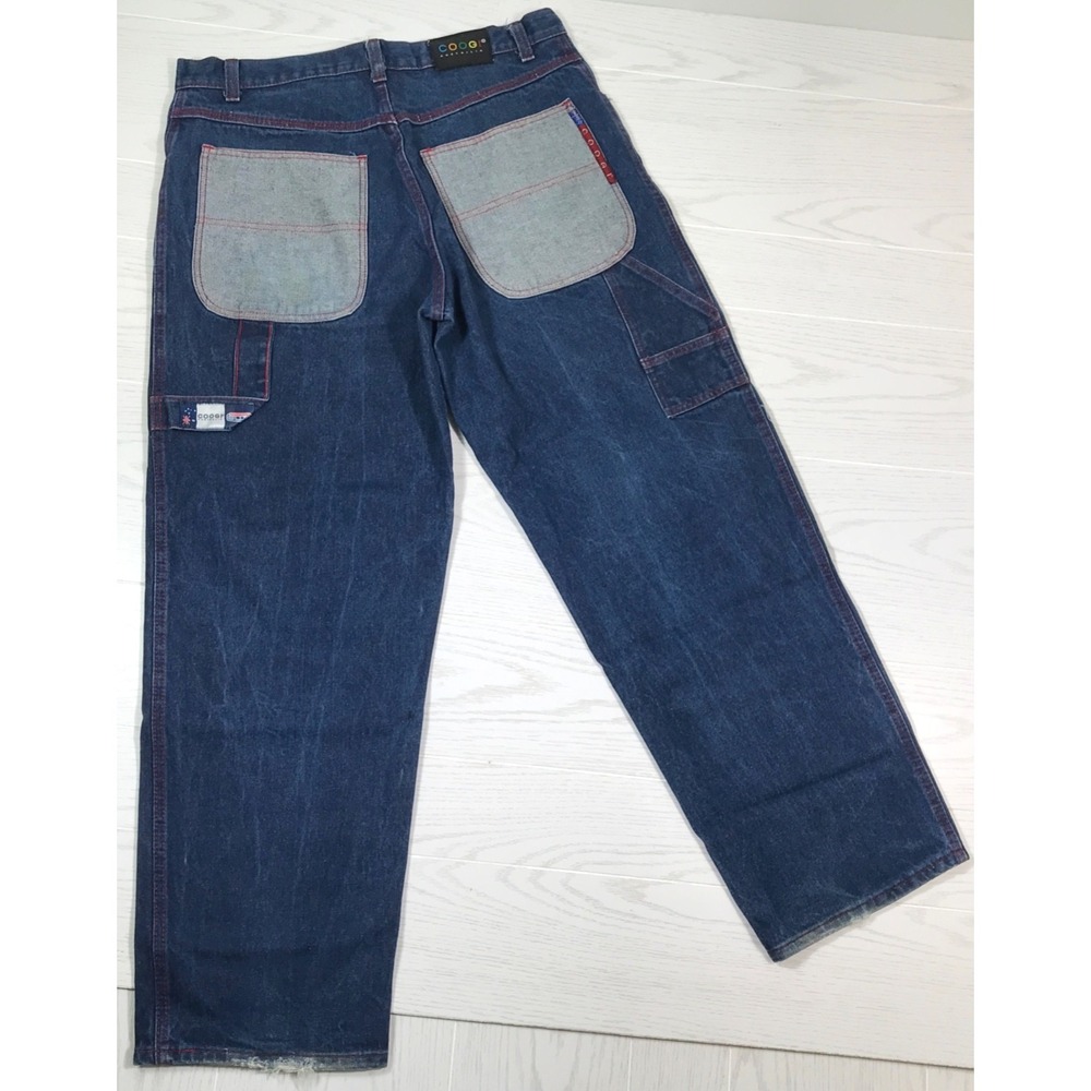 Vintage COOGI Jeans Men 38x32 Blue Carpenter Denim Baggy Wide Leg Hip Hop Y2K